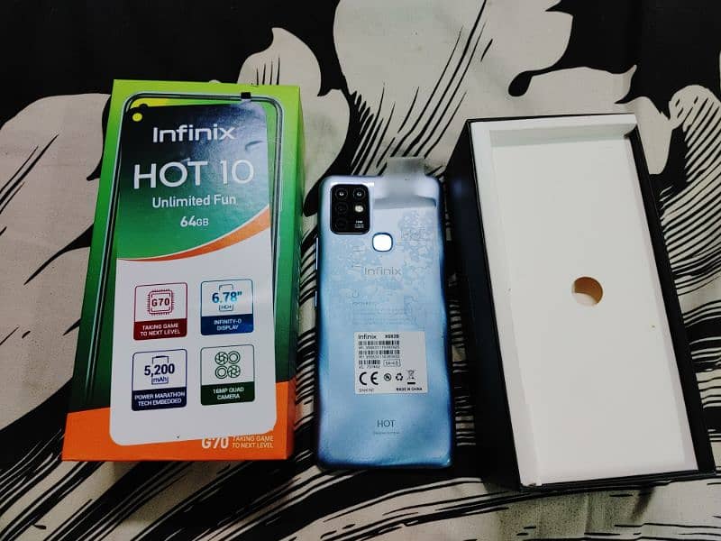 Infinix hot 10 10/10 condition bilkul new condition 4/64 gb 10