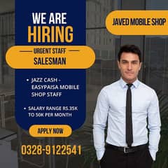 Jazzcash Easypaisa Mobile Shop Staff | Salesman | Jobs