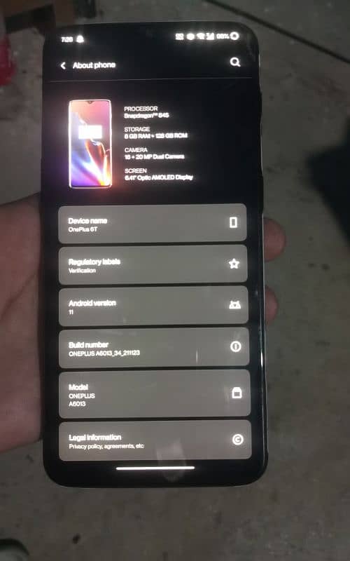 one plus 6T 8gb 128gb Global patch 0