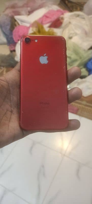 iPhone 7 red colour 32gb all ok 10-9 condition bettry booster all ok 1