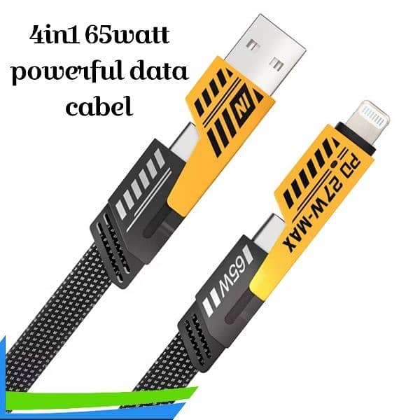 4 in 1 Charging Cable Fast Charging 65W 0