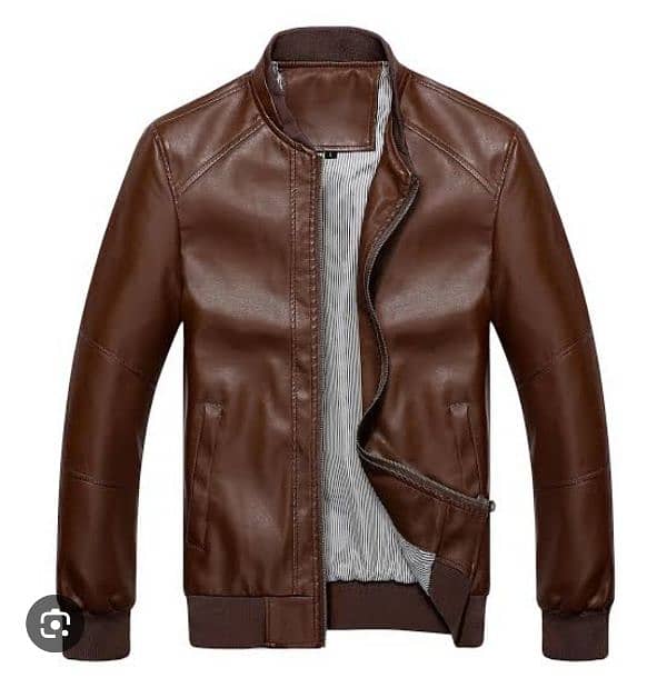 Leather Jacket in chocolate color 0