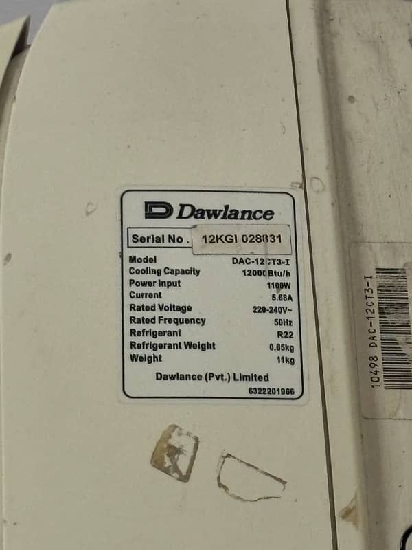 Dawlance 1 ton split ac. 0