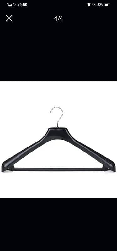 Black Plastic HANGER All Purpose Coat Clothes Garment Trouser Skirt 0