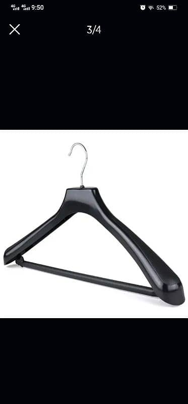 Black Plastic HANGER All Purpose Coat Clothes Garment Trouser Skirt 1