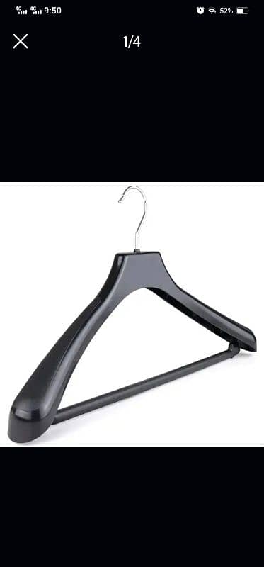 Black Plastic HANGER All Purpose Coat Clothes Garment Trouser Skirt 2