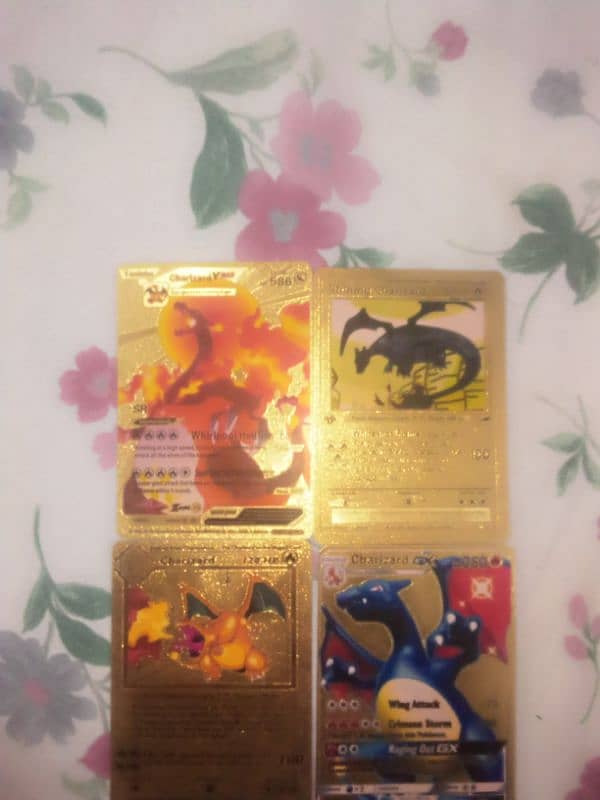 Gold Pokemon cards Charizard 1