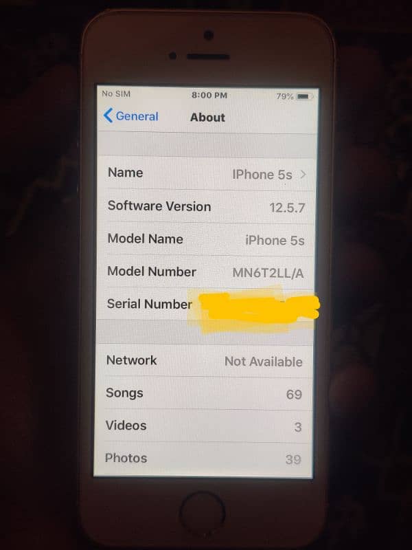 Iphone 5s 16gb Non-Pta 10/10 Condition official LLA Model 12.5 version 2