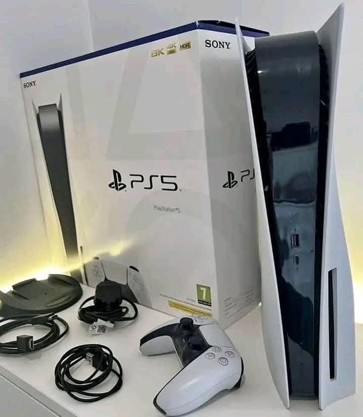 Ps5 Slim Game 2 Controller 1TB With Complete Box Disk Edition 0