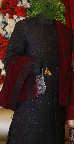 Black Sherwani ( Cut Dana work)