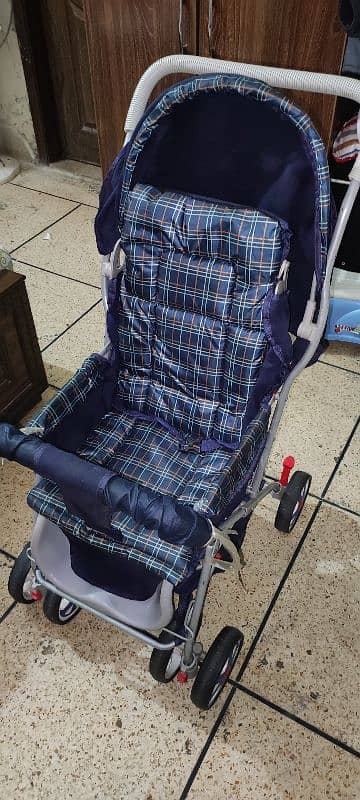 Foldable baby pram blue 0