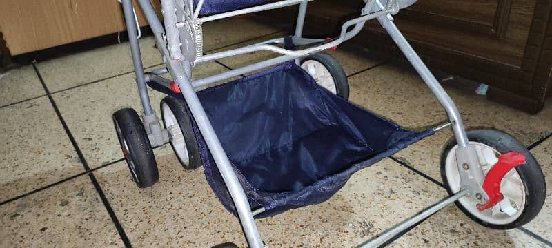 Foldable baby pram blue 8