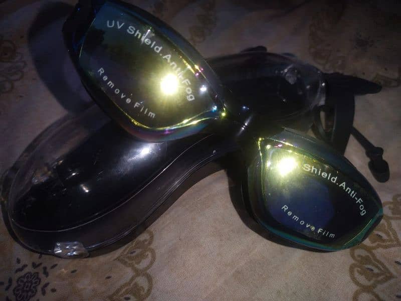 swimming goggles,anti fog and uv with attached ear strip. 3