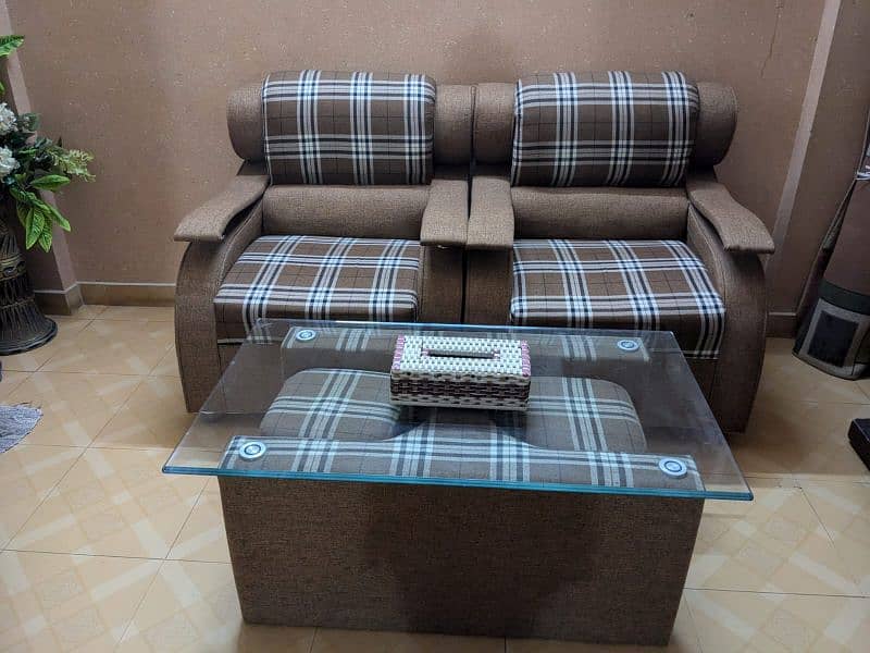 7 seater sofa set with big table and 2 small seaters 2