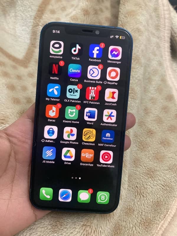 iphone 12 blue color 128gb 82 health waterpack 1