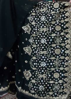 Stitched Black formal embroidered chiffon saree