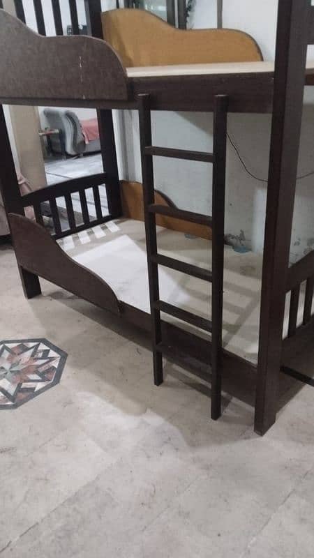 kids bunk bed solid wooden very good condition with out mattress 0