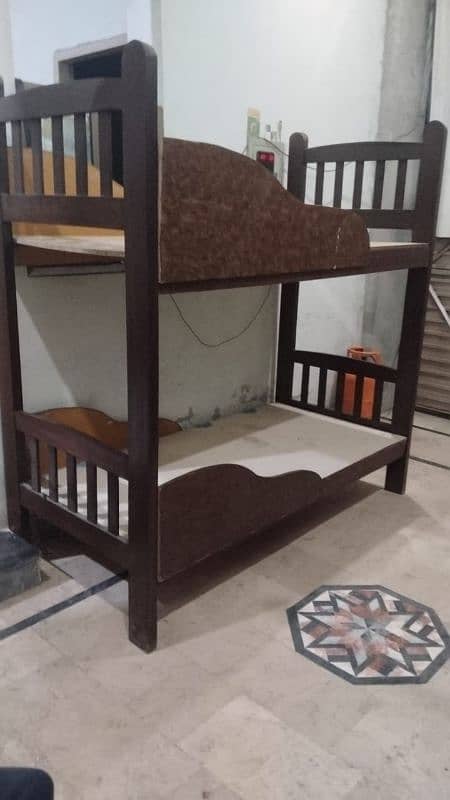 kids bunk bed solid wooden very good condition with out mattress 1