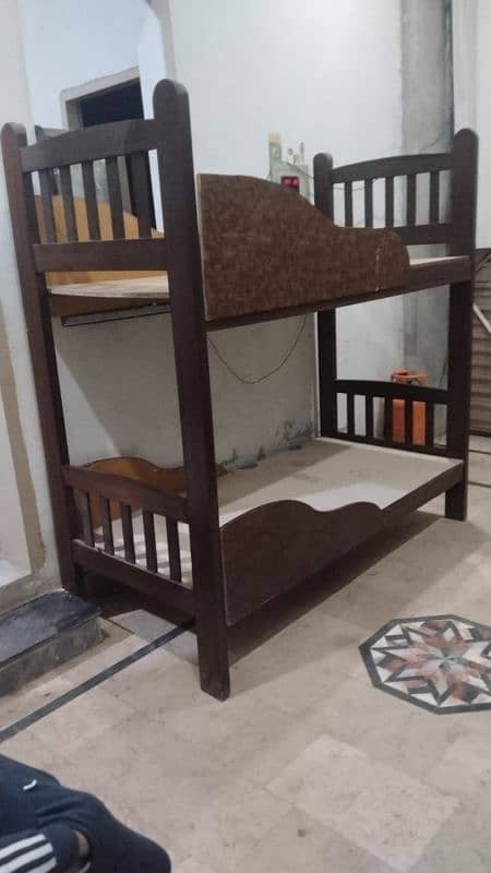 kids bunk bed solid wooden very good condition with out mattress 2