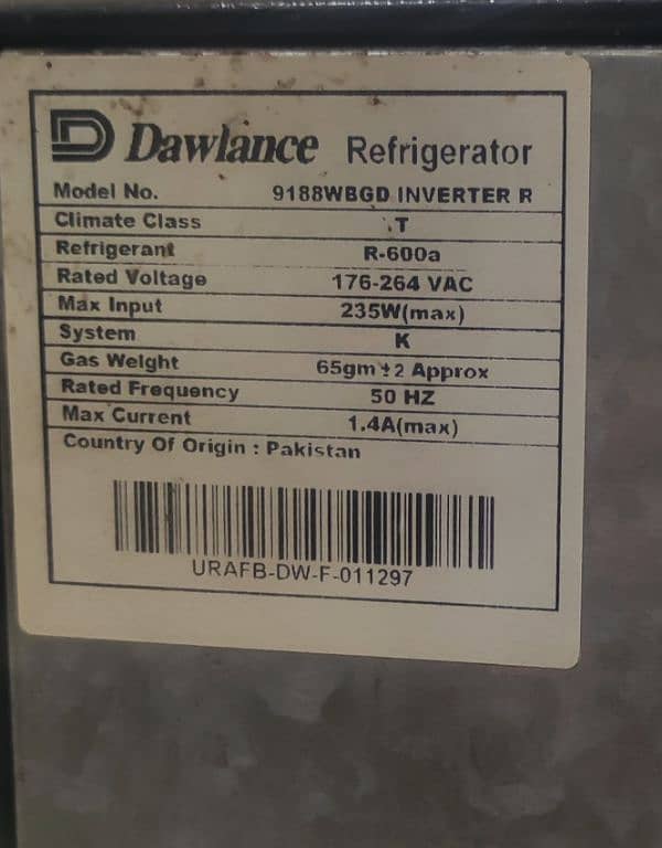 Dawlance Refrigerator Inverter 7