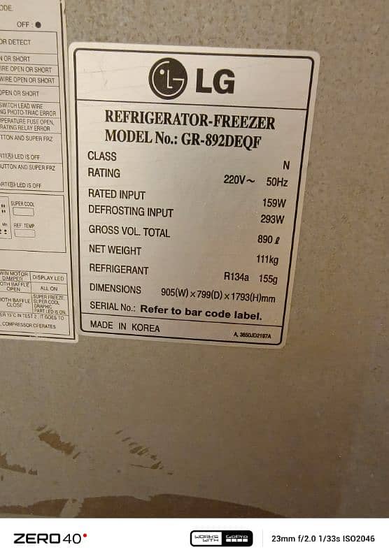 Big LG Refrigerator-Freezer 8