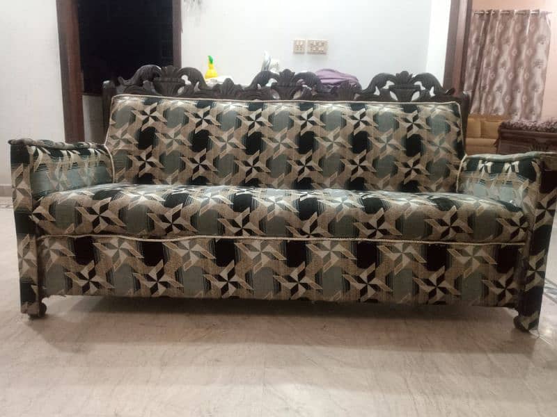 5 seater wood sofa 1