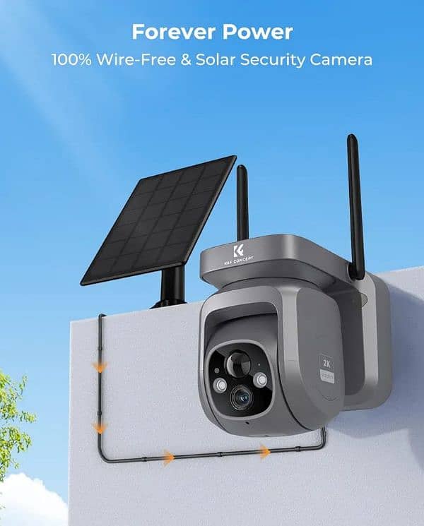 K&F Concept 2K Solar Security Camera Outdoor Wireless, 2.4GHz 2