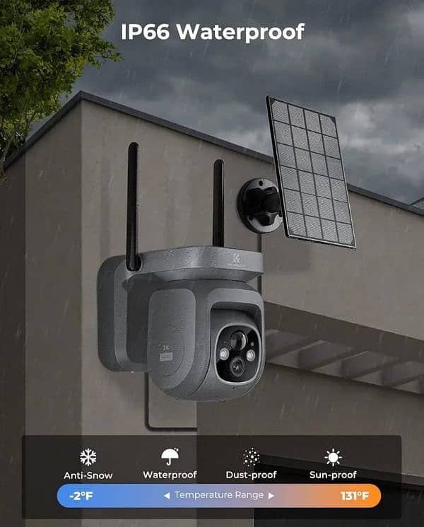 K&F Concept 2K Solar Security Camera Outdoor Wireless, 2.4GHz 3