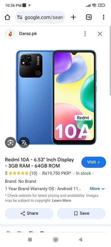 10/10 condition Redmi 10a 4/64 0