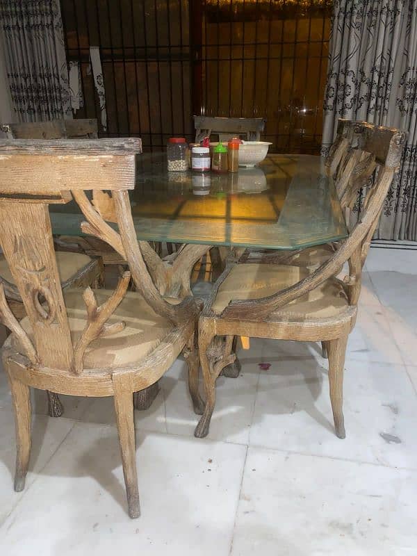 8 seater dining table with glass top 1