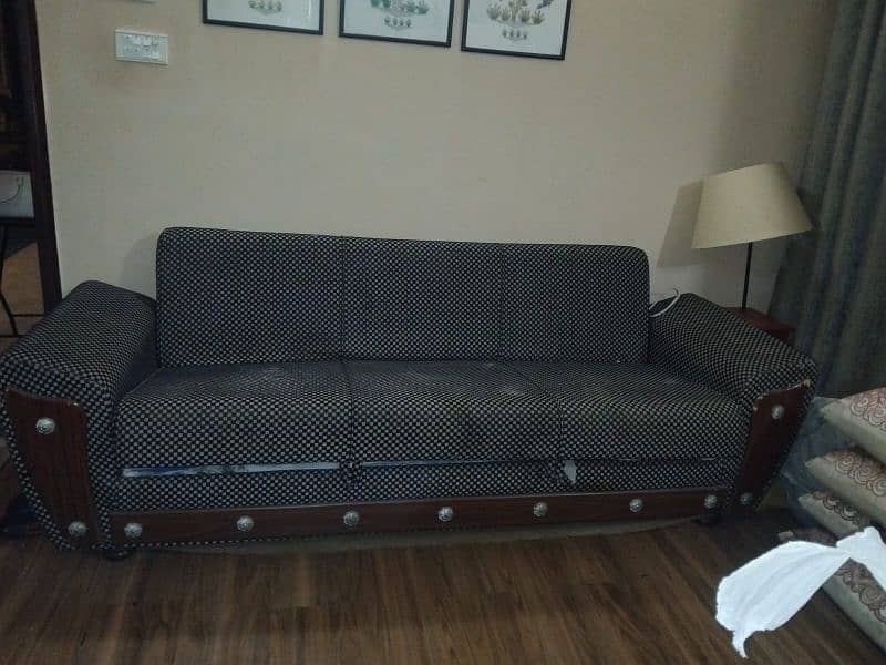 Black sofa cum bed 1