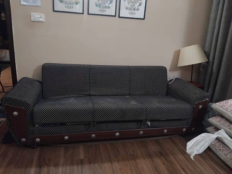 Black sofa cum bed 3