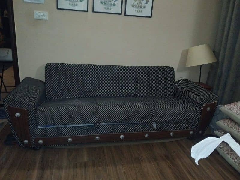 Black sofa cum bed 4