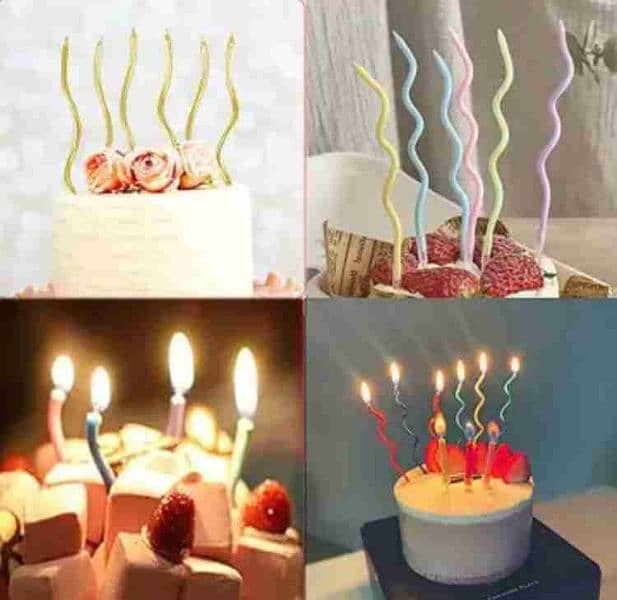 curling candles for cake or pastry Decoration pack of 6/ 12pcs. 1