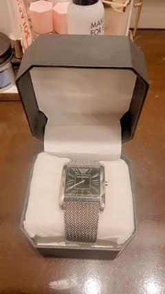 watch armani exchange stainless steel slim smart watch