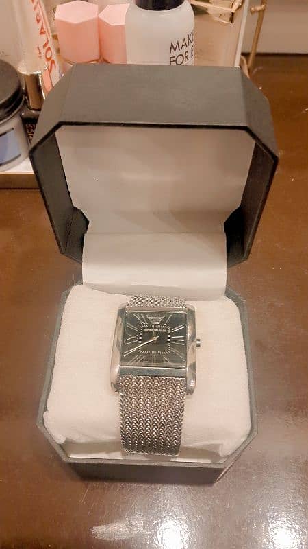 watch armani exchange stainless steel slim smart watch 0