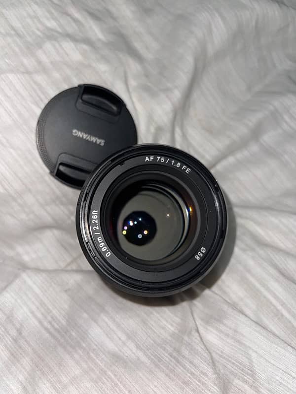 SamYang 75mm 1.8 with box for e-mount for sale 1