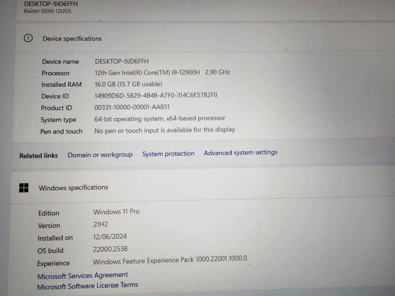 Latest Msi Raider 12th Gen, intel core i9, 16gb wastapp 0320+8232+469 9