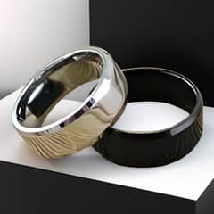 Boys titanium pure black rings. . . (set of 2). . . Free shipping