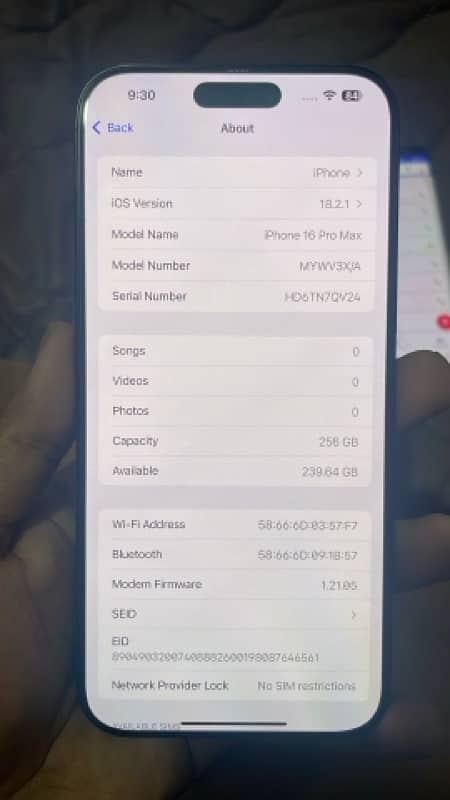 iphone 16 pro max with box PTA approved FU 4