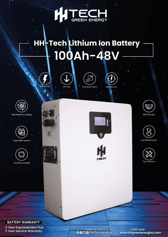 HH-TECH Lithium ion LiPO4 Battery (48V 200AH) (48V 100AH) 2