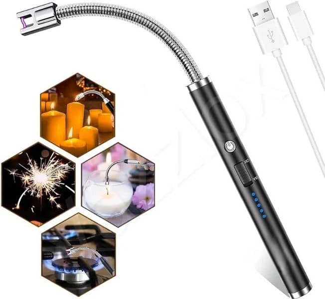 USB Rechargeable Electric Lighter- Flameless and 360° Rotatable. 1