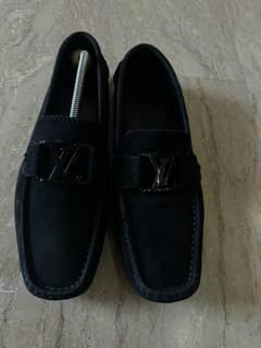 Louis Vuitton black suede Monte Carlo loafers