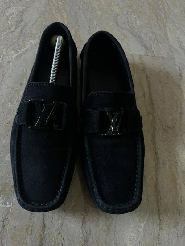 Louis Vuitton black suede Monte Carlo loafers 0