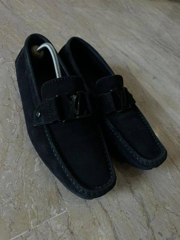 Louis Vuitton black suede Monte Carlo loafers 1