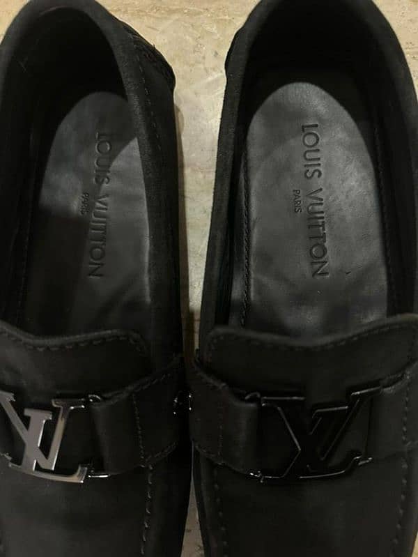 Louis Vuitton black suede Monte Carlo loafers 7