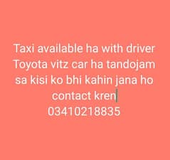 Toyota vitz available for taxi with driver