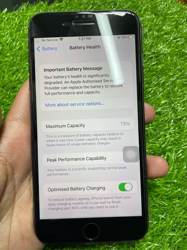 Iphone 7 plus non pta bypass 128gb total gainune battery helth 73’/, 2