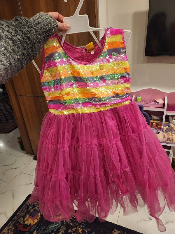 Pink frill frock 3