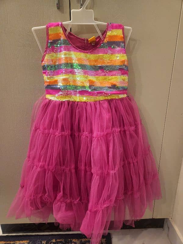 Pink frill frock 4